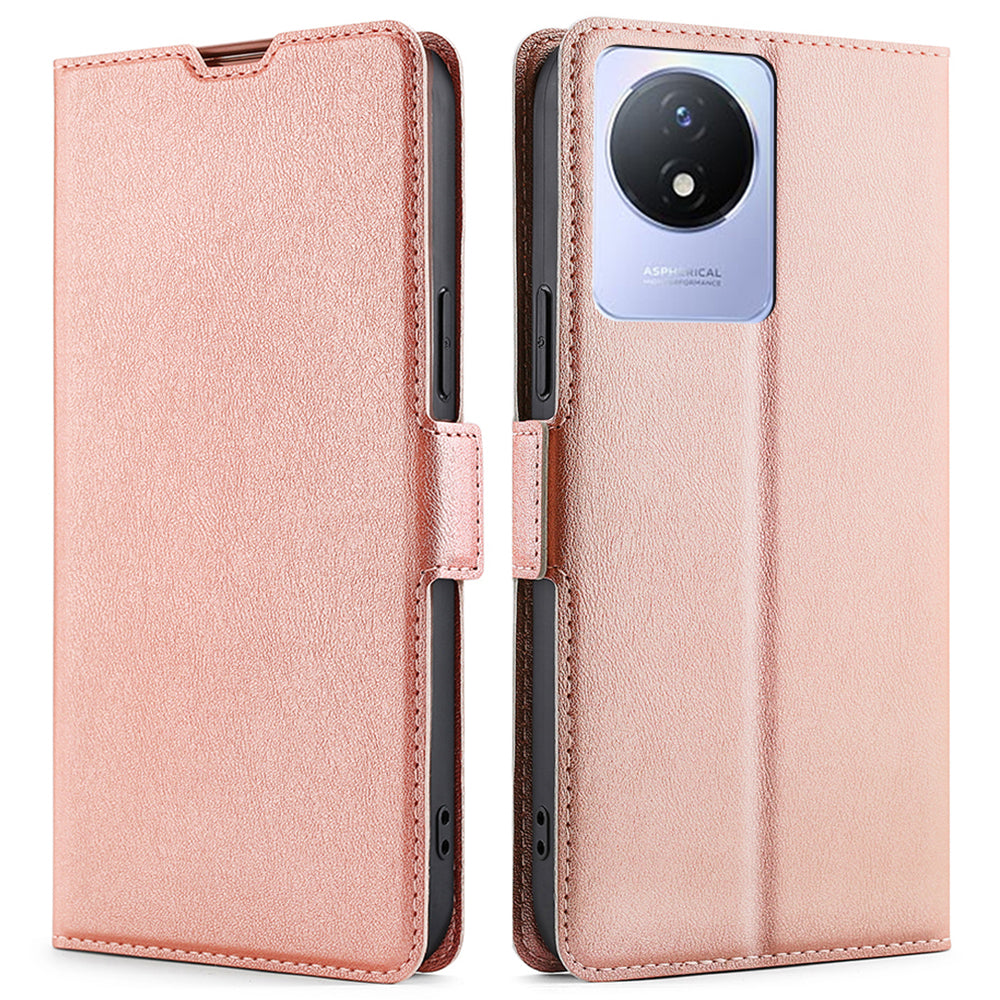 For vivo Y02 4G PU Leather Stand Cover Ultra Slim Shockproof Phone Case with Card Slot For vivo Y02 4G PU Leather Stand Cover Ultra Slim Shockproof Phone Case with Card Slot